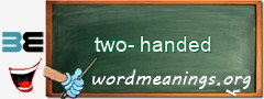 WordMeaning blackboard for two-handed